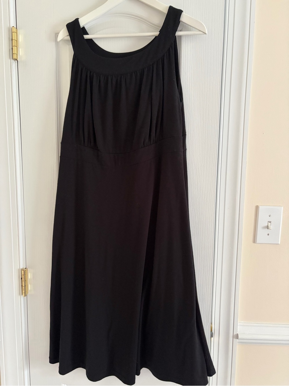 Lane Bryant 14/16 Black Knit Midi Dress with Scoop Neck